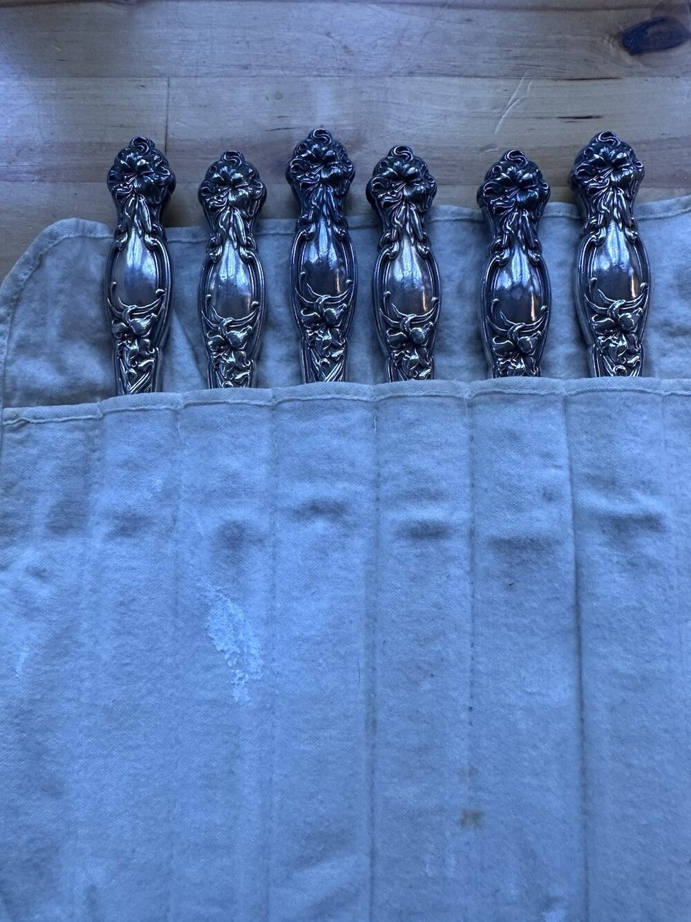 Old French Hollow Knife Frontenac Sterling 1903 International 9.5" Set of 6